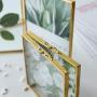 Rising Star Double 4x6 Folding Picture Frames, Gold Metal Pressed Glass Photo Frame Brass