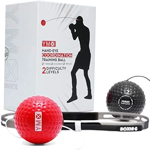 YMX Boxing Reflex Ball on String - Fight Ball with Adjustable Headband,Soft Foam Balls - Improve Hand Eye Coordination, Reaction Speed, Focus, Accuracy - Cardio Sports Exercise Equipment YMX Boxing Reflex Ball on String - Fight Ball with Adjustable Headband,Soft Foam Balls - Improve Hand Eye Coordination, Reaction Speed, Focus, Accuracy - Cardio Sports Exercise Equipment