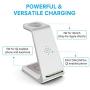 Wireless Charging Stand, GEEKERA 3 in 1 Wireless Charger Fast Charging Dock Station for Apple Watch 5 4 3 2 1, Airpods 2/Pro, iPhone 11/11 Pro/X/Xr/Xs/8 Plus,Qi-Certified Phones（with QC 3.0 Adapter）