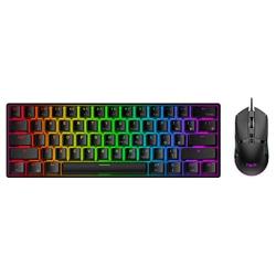 Havit 60% Wireless Mechanical Keyboard and Wired Mouse, Bluetooth 5.1 & Type C Wired 61 Keys Gaming Keyboard Brown Switch,Programmable Gaming Mouse for Multi-Device PC Laptop Gamer