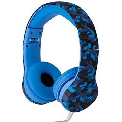 Snug Play+ Kids Headphones Volume Limiting and Audio Sharing Port (Blue Camo)