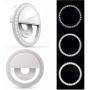 Clip on Selfie Ring Light, Rechargeable Brightness Portable Selfie Fill Light Ring with 36 LED for Universal Smart Phone, Phone Android Phone Photography, Camera Video, Girl Makes up (White)