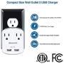 DEWENWILS Multi Outlet Plug 2 AC Outlets with Dual USB Ports (3.1A Total), Small USB Wall Charger Adapter for Travel/Home/Cruise Ship/GFCI, ETL Listed, White