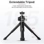 ULANZI U-Vlog Compact Camera Vlog Tripod Set, Mini Ball Head Hot Shoe Adapter w Cold Shoe Mic Light Stand Lightweight Handle Grip for Gopro/DJI Osmo Action/Pocket/Sony/Canon/Nikon DSLR Camera