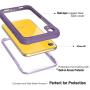 Justcool Designed for iPhone XR Case, Clear Full Body Heavy Duty Protection with Built-in Screen Protector Shockproof Rugged Cover Designed for iPhone XR Cases (2018) 6.1 Inch (Purple)