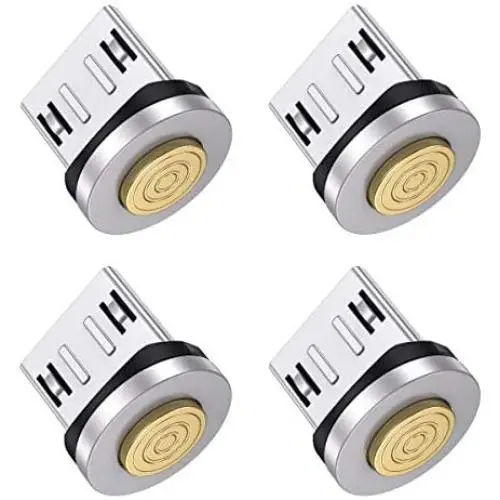 Melonboy Micro USB Magnetic Phone Cable Adapter [4-Pack], 3A Fast Magnetic Connector Tip Heads 360° Rotating Magnetic Plug for Micro USB Device
