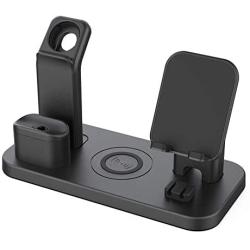 Wireless Charger Stand, CEREECOO 4 in 1 Wireless Charging Station Dock Compatible with iPhone 11/11pro/Xr/Xs/X/Max/8/8Plus/7/6/6s/5 Apple Watch5/4/3 AirPods/Airpods Pro (iWatch Charger Required)