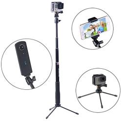 Smatree Q3 Telescoping Selfie Stick with Tripod Stand Compatible for GoPro Hero Fusion/8/7/6/5/4/3+/3/Session/GOPRO Hero 2018/DJI OSMO Action Camera,SJCAM,AKASO,Xiaomi Yi and Cell Phone