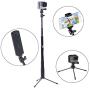Smatree Q3 Telescoping Selfie Stick with Tripod Stand Compatible for GoPro Hero Fusion/8/7/6/5/4/3+/3/Session/GOPRO Hero 2018/DJI OSMO Action Camera,SJCAM,AKASO,Xiaomi Yi and Cell Phone