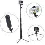 Smatree Q3 Telescoping Selfie Stick with Tripod Stand Compatible for GoPro Hero Fusion/8/7/6/5/4/3+/3/Session/GOPRO Hero 2018/DJI OSMO Action Camera,SJCAM,AKASO,Xiaomi Yi and Cell Phone