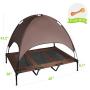 Niubya 48 Inches XLarge Elevated Dog Cot with Canopy, Durable 1680D Oxford Fabric Pet Bed for Indoor and Outdoor Use