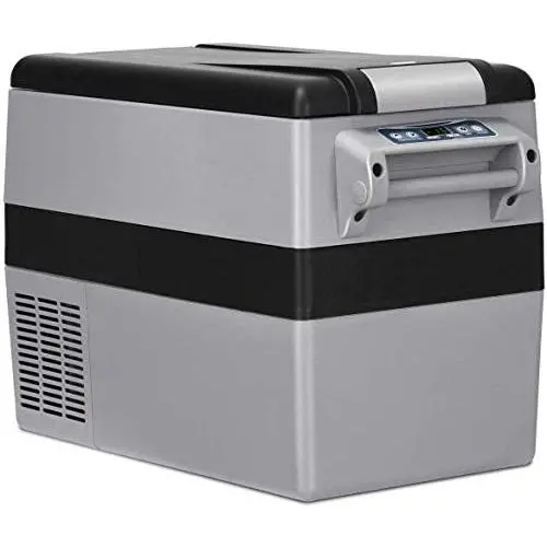 COSTWAY Car Refrigerator, Electric 12V/24V Car Cooler with 3 Levels, LCD Display, Shockproof Design, Travel RV Fridge for Home, Camping, Truck Party (44-Quart)