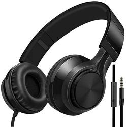 Over Ear Headphones with 5 Feet / 1.5M Cable, findTop 3.5mm Gaming Headset Noise Isolating with Mic and Volume Control for TV, PC and Cell Phone