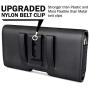 BOMEA iPhone 11 Pro Max/XS Max Holster, Premium Leather Belt Case with Belt Clip and Loops Cell Phone Holder Pouch for Apple iPhone Xs Max / 11 Pro Max (Fits Phone w/Otterbox Commuter Case) Black