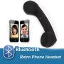 Aoile Wireless Retro Telephone Handset Radiation-Proof Handset Receivers Headphones for Mobile Phone Black