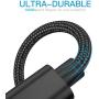 USB C Cable, MARGE PLUS Type C Charging Cable 3 Pack (6Ft) Braided Fast Charging Cord Compatible with Samsung Galaxy A20 A50 A51 A71 A10 A10e S10 S20 Plus Note10, LG Stylo 5 4,and Other USB C Device