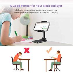 Wismat Cell Phone Stand for Desk - Adjustable Foldable Swivel Phone Stand, Cell Phone Holder for Desk Compatible with iPhone 12 11 Pro max X 7 8 Plus Mini Tablet, Mobile Phone Mount for Desktop