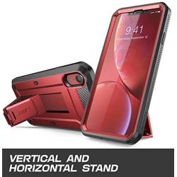 SUPCASE Unicorn Beetle Pro Series Case Designed for iPhone XR, with Built-in Screen Protector Full-Body Rugged Holster Case for iPhone XR 6.1 Inch (2018 Release) (MetallicRed)