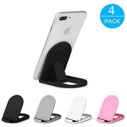 Cell Phone Stand 4Pack, Ama Forest Portable Foldable Desktop Cell Phone Holder Adjustable Universal Multi-Angle Cradle for Tablet iPad Mini iPhone X/xr/xs max Samsung Galaxy, Black, White, Pink