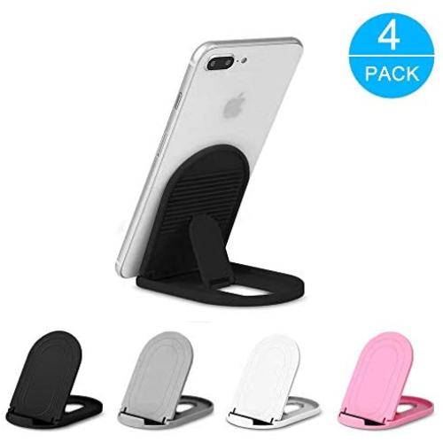 Cell Phone Stand 4Pack, Ama Forest Portable Foldable Desktop Cell Phone Holder Adjustable Universal Multi-Angle Cradle for Tablet iPad Mini iPhone X/xr/xs max Samsung Galaxy, Black, White, Pink
