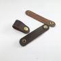 ZE Handmade Genuine Leather Button Closure Cable Organizer for USB Cables,Mobile Phone Charge Wires,Laptop Cords,Earbuds/Earphones Wires Set of 3