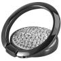 Cell Phone Finger Ring Holder, GREATQIQI Glitter Rhinestone Phone Kickstand, 360° Rotation Metal Ring Grip Stand for Phones and Tablets (Black)