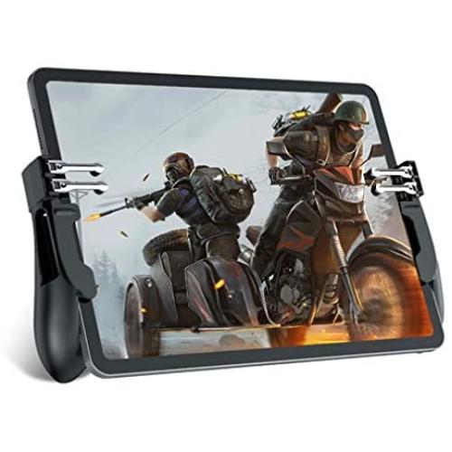 Mobile Game Controller for iPad/Tablets, EMISH Six Finger Game Joystick Handle Trigger Aim Button L1R1 L2R2 Shooter Gamepad for PUBG/Fornite/Knives Out/Call of Duty