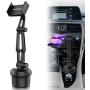 Car Cup Holder Phone Mount, SAWAKE Universal Adjustable Cell Phone Cup Holder Cradle Car Mount for iPhone Xs Max/XR/X/11/8/7 Plus/6S, Samsung Galaxy S20/S10/S9/S8/S7 Edge Note 9/8, Google Pixel, GPS