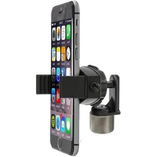 ChargerCity 360° Swivel Smartphone Holder with 5/8" Tripod Microphone Stand Adapter for Apple iPhone XR XS MAX X 8 7 Plus Samsung Galaxy S9 S8 Edge Note LG V30 (Mic Stand is not Included)