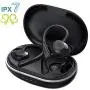 Muzili Bluetooth Earbuds with Charging Case for 36hrs Long Playtime, True Wireless Earbuds with Over-Ear Earhooks for Running, Rope Skipping, Yoga, IPX7 Waterproof, Deep Bass Earphone with Mic, Black