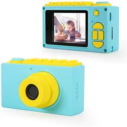 myFirst Waterproof Kids Camera Mini 8MP 1080P HD Camcorder with Free 16GB MicroSD Card Included and MicroSD Support Slot Video Taking Function and Preset Frames (Blue)