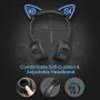 MindKoo Bluetooth Headphones Wireless Over Ear Cat Ear Headphones with LED Light Foldable Built-in Microphone and Volume Control for Cell Phones/iPhone/iPad/Laptop/PC/TV Kids Boys Girls Friends