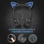 MindKoo Bluetooth Headphones Wireless Over Ear Cat Ear Headphones with LED Light Foldable Built-in Microphone and Volume Control for Cell Phones/iPhone/iPad/Laptop/PC/TV Kids Boys Girls Friends