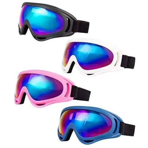LJDJ Ski Goggles, Pack of 4 - Snowboard Adjustable UV 400 Protective Motorcycle Goggles Outdoor Sports Tactical Glasses Dust-Proof Combat Military Sunglasses for Kids, Boys, Girls, Youth, Men, Women LJDJ Ski Goggles, Pack of 4 - Snowboard Adjustable UV 400 Protective Motorcycle Goggles Outdoor Sports Tactical Glasses Dust-Proof Combat Military Sunglasses for Kids, Boys, Girls, Youth, Men, Women