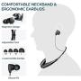 Mpow Jaws Gen5 Bluetooth Headphones 18H Playtime for Work from Home, V5.0 Wireless Neckband Headphones Online Teaching & Conference, Bluetooth Headset Call Vibrate & CVC6.0 Noise Cancelling Mic, Black