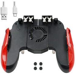 Mcbazel H9 Six Finger PUBG Game Controller with Cooling Fan for iOS Android Mobile Phone – Red