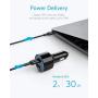 USB C Car Charger, Anker 49.5W PowerDrive Speed+ 2 Car Adapter with One 30W PD Port for MacBook Pro/Air 2018, iPad Pro, iPhone XS/Max/XR/X/8, S10/S9, and One 19.5W Fast Charge Port for S8 and More