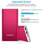POWERADD Pilot 2GS 10000mAh Power Bank Portable Charger Dual USB Ports + Micro Input High-Speed Charging External Battery Compatible for iPhone Xs, XR,X, 8, 7 Plus, iPad, Samsung Galaxy - Red