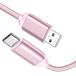 USB Type C Cable Fast Charger[3 Pack 10ft],Extra Long Durable,USB-A to USB-C,Charging Cables Cord for Samsung Galaxy S10 S10e S9 S8 A10e,Note 10 9 8,LG V60 V50 V40 G8 thinq Stylo 6 5 4 K51(Rose Gold)