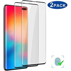 2-Pack HD Galaxy S10 Plus Screen Protector [Fingerprint ID Enabled] Tempered Glass[3D Full Edge Covered] [9H Hardness] Case Friendly Glass Protector for Samsung Galaxy S10 Plus / S10+