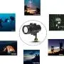 D&F Waterproof Torch LED Light 1000LM Diving 60m Video Flashlight Lamp for GoPro Hero 8/7/6/5/4/HERO(2018),DJI OSMO Action,AKASO,Campark,Crosstour,APEMAN and Other Action Sports Camera