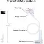 Universal Cell Phone Holder, Lazy Bracket Mobile Phone Stand, Flexible Gooseneck Long Arm Clip by AUXO-FUN (White) Universal Cell Phone Holder, Lazy Bracket Mobile Phone Stand, Flexible Gooseneck Long Arm Clip by AUXO-FUN (White)
