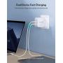 USB C Charger, RAVPower 90W 2-Port Wall Charger PD 3.0 GaN Tech Type C Fast Charging Adapter Compatible with MacBook Pro Air, iPad Pro, iPhone 11 Pro Max XR XS X SE2, Galaxy S9 S8, Nintendo and More