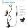 Selfie Ring Light with Cell Phone Holder for Live Stream/Makeup,3 Color Modes Eye Protection Kids Desk Lamp Book Light, 360 ° Flexible Gooseneck for Clip on Reading Lights,LED Vanity Mirror Light