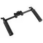 CAMVATE Handle Grips Front Handbar Clamp Mount for 15mm Rod Support System Shoulder Rig(Black)