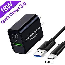 18W Fast Phone Charger for Moto G7 G8 Play Power,Z4 Z3,G Power,G Stylus,Edge Plus,G6/G6+,Z2 Z Force Droid Turbo,G7 Supra,Motorola One Action Hyper Zoom Vision,QC3.0 USB Wall Charger Adapter+6FTCable