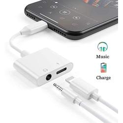 Headphone Adapter for iPhone Adaptor to 3.5mm AUX Audio Adapter Jack Cable Splitter for iPhone 7/7 Plus/8/8 Plus/X/XR/XS/XS Max/11/11 Pro 3.5mm Earphone Connector Dongle Support for All iOS Systems