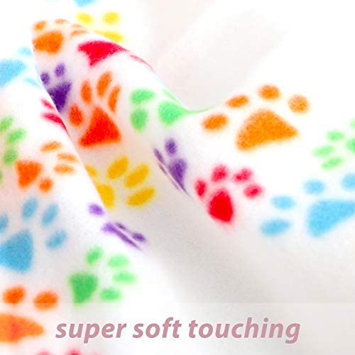 6 Pack Pet Blanket Soft Fleece Dog Cat Blanket, Fluffy Warm Sleep Bed Cover with Paw Print for Kitten Puppy