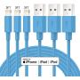 MFi Certified Lightning Cable - Novtech 3Pack 3FT iPhone Charger Cable - iPhone USB Charging Sync Cable for iPhone 11 Pro XR Xs Max X 8 Plus 7 Plus 6S Plus 6 Plus 5S 5C 5 SE iPod iPad Air Pro - Blue