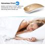 Bluetooth Wireless Mouse, Dual Mode Slim Rechargeable Wireless Mouse Silent Cordless Mouse with Bluetooth 4.0 and 2.4G Wireless, Compatible with Laptop, PC, Windows Mac Android OS Tablet (Gold)